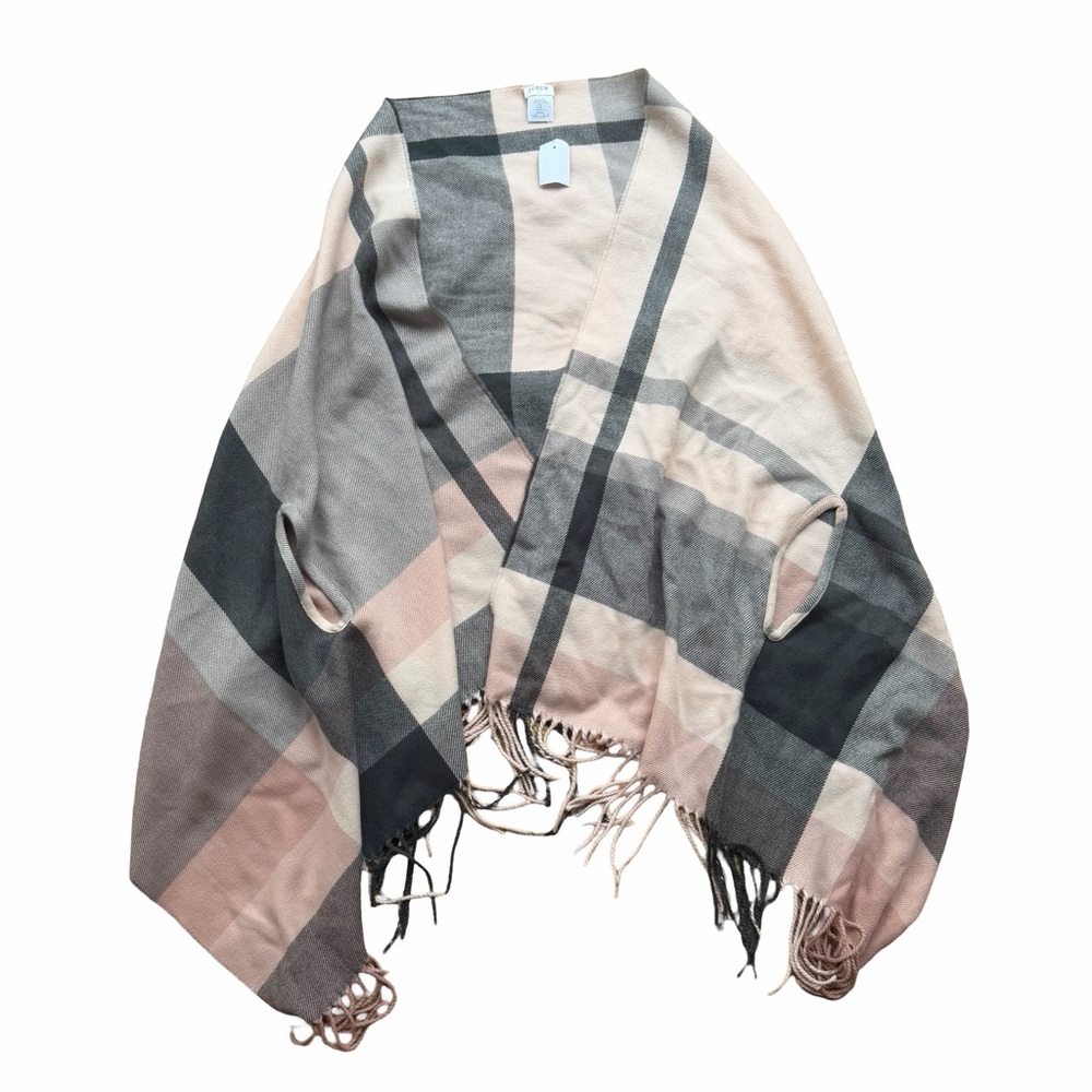 J. Crew Factory Plaid Shawl with Fringe